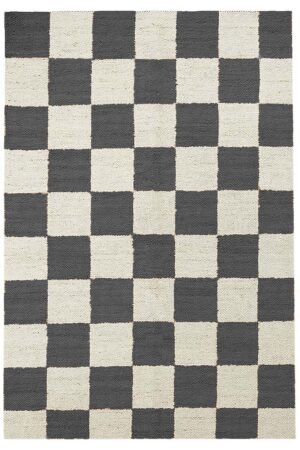 Exquisite Hand Woven Rug – Grey Checkered 4x6 Rug